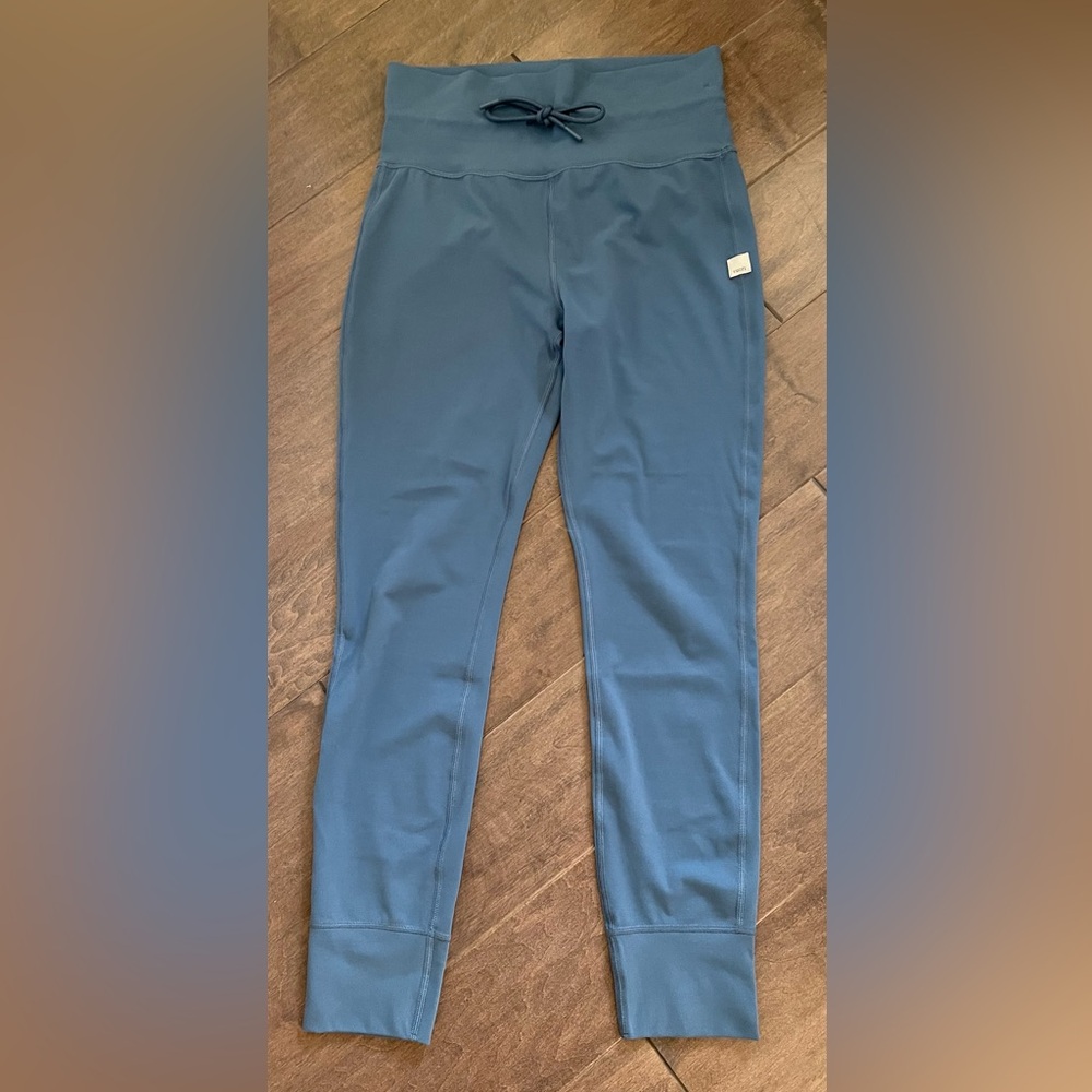 Vuori Blue High-Rise Drawstring Leggings